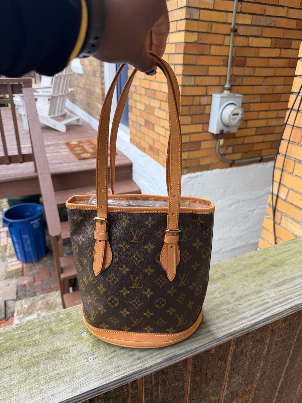 Louis Vuitton Brown Monogram Canvas Bucket Bag PM